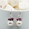 Pearl Earrings with Rubies