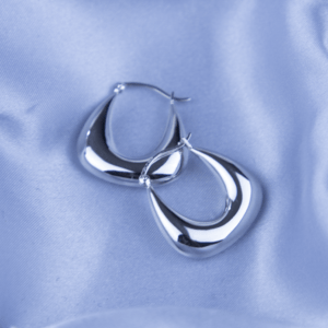 Alternative view of Chunky Silver Hoops